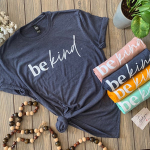 be kind. (Heathered Navy)