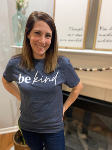 be kind. (Heathered Navy)
