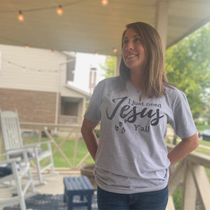 I just need Jesus Ya'll (Gray V-Neck)